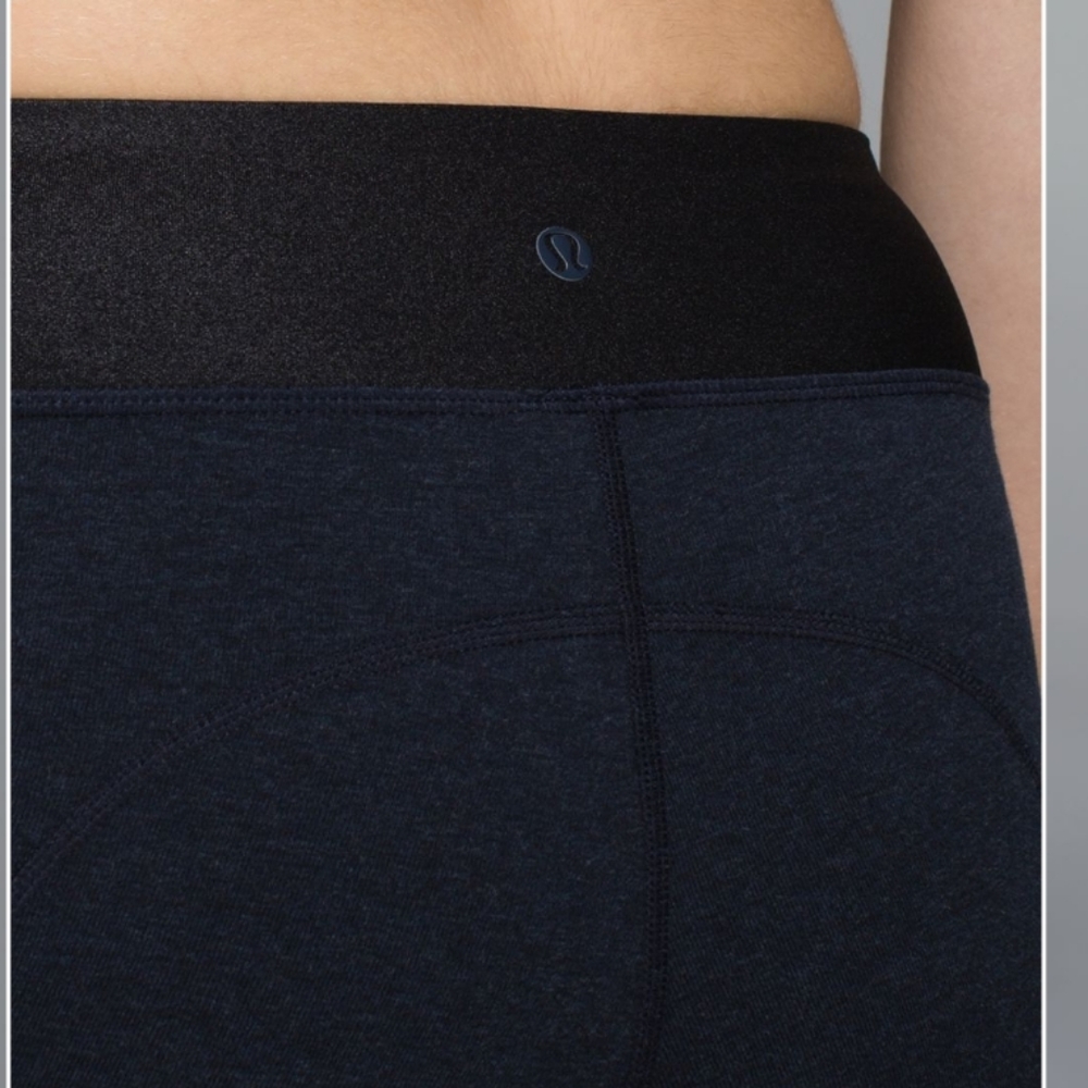 Lululemon Motivate Pants Leggings 8 Inkwell Navy Faux Jeans - Picture 11 of 12